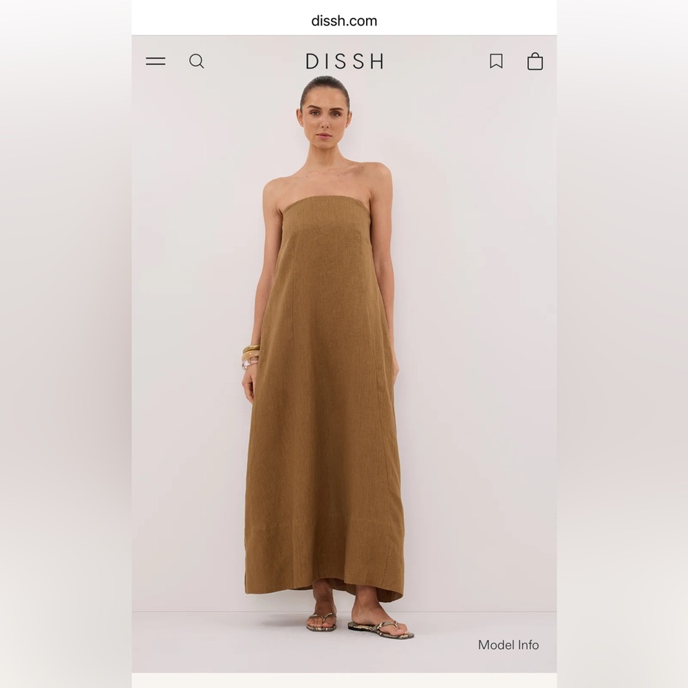 DISSH Women's Strapless fern linen dress